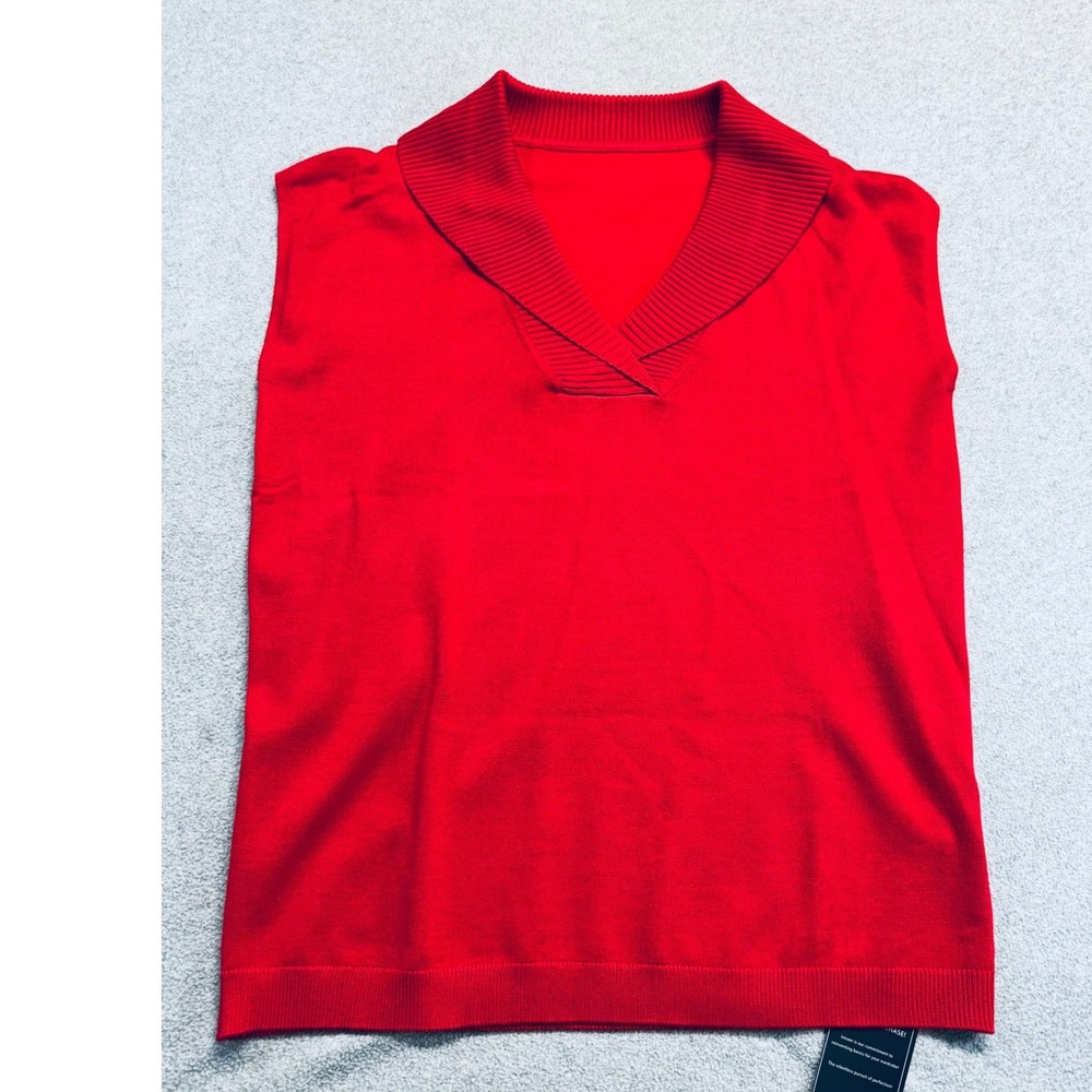 Ivicoer Womens Sweater Vest Small Red V Neck Knit Sleeveless Pullover NWT Office